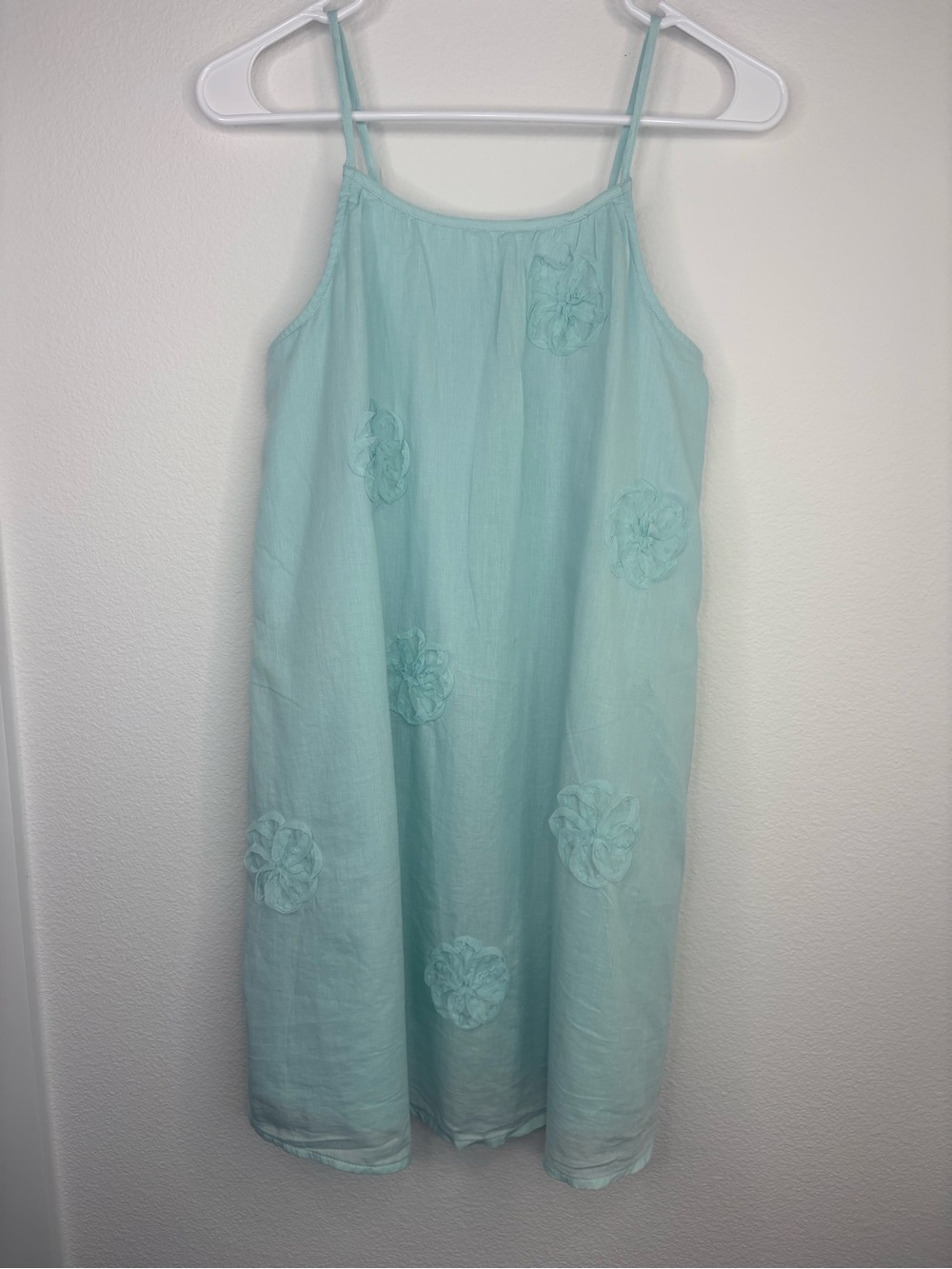 *NWT* Abercrombie Kids Seafoam Mint Floral Appliqué Crepe Sundress